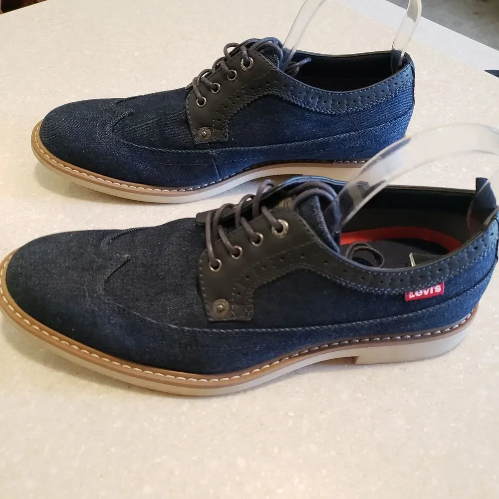 Levi's Mens Tindal Casual Denim Wingtip Oxford Shoe Size 9